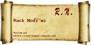 Rack Noémi névjegykártya